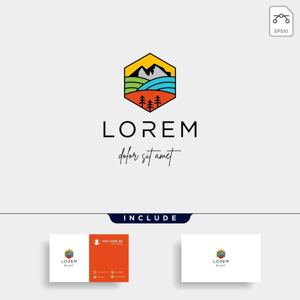 création de logo de paysage pour l'icône de vecteur d'aménagement paysager
