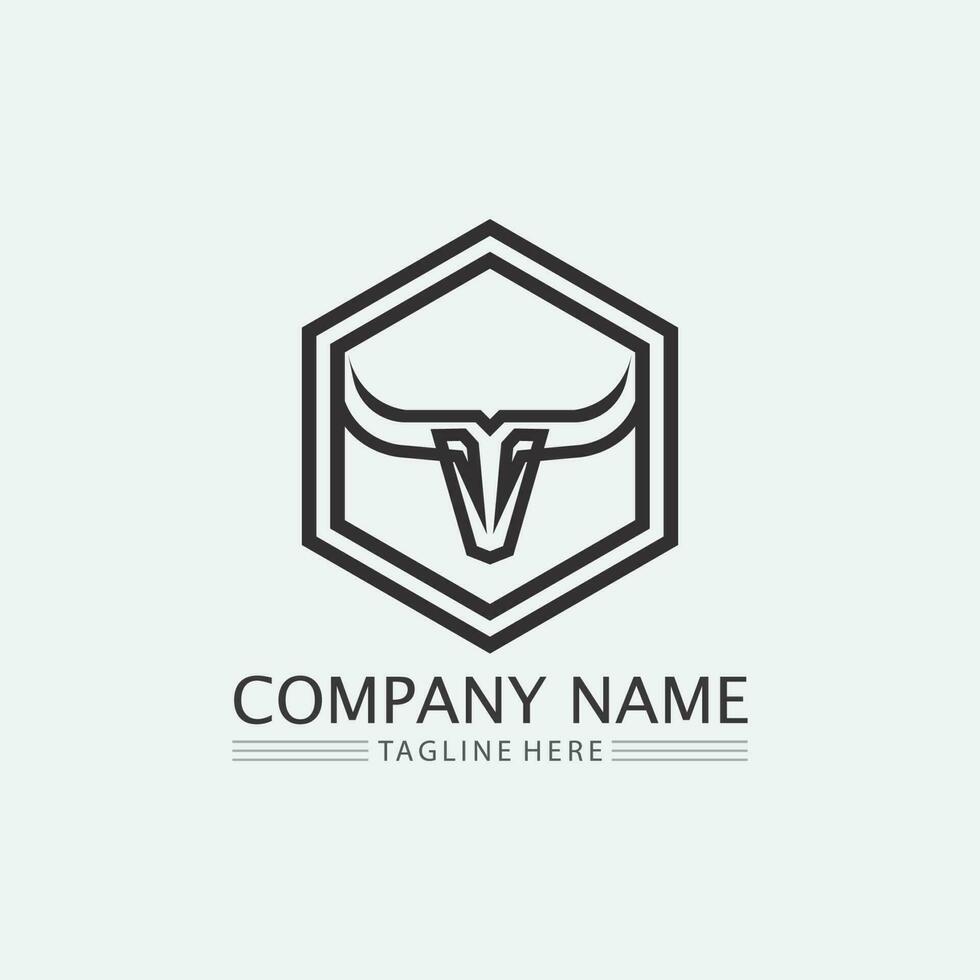 taureau buffle tête vache animal mascotte logo design vecteur pour sport corne buffle animal mammifères tête logo sauvage matador