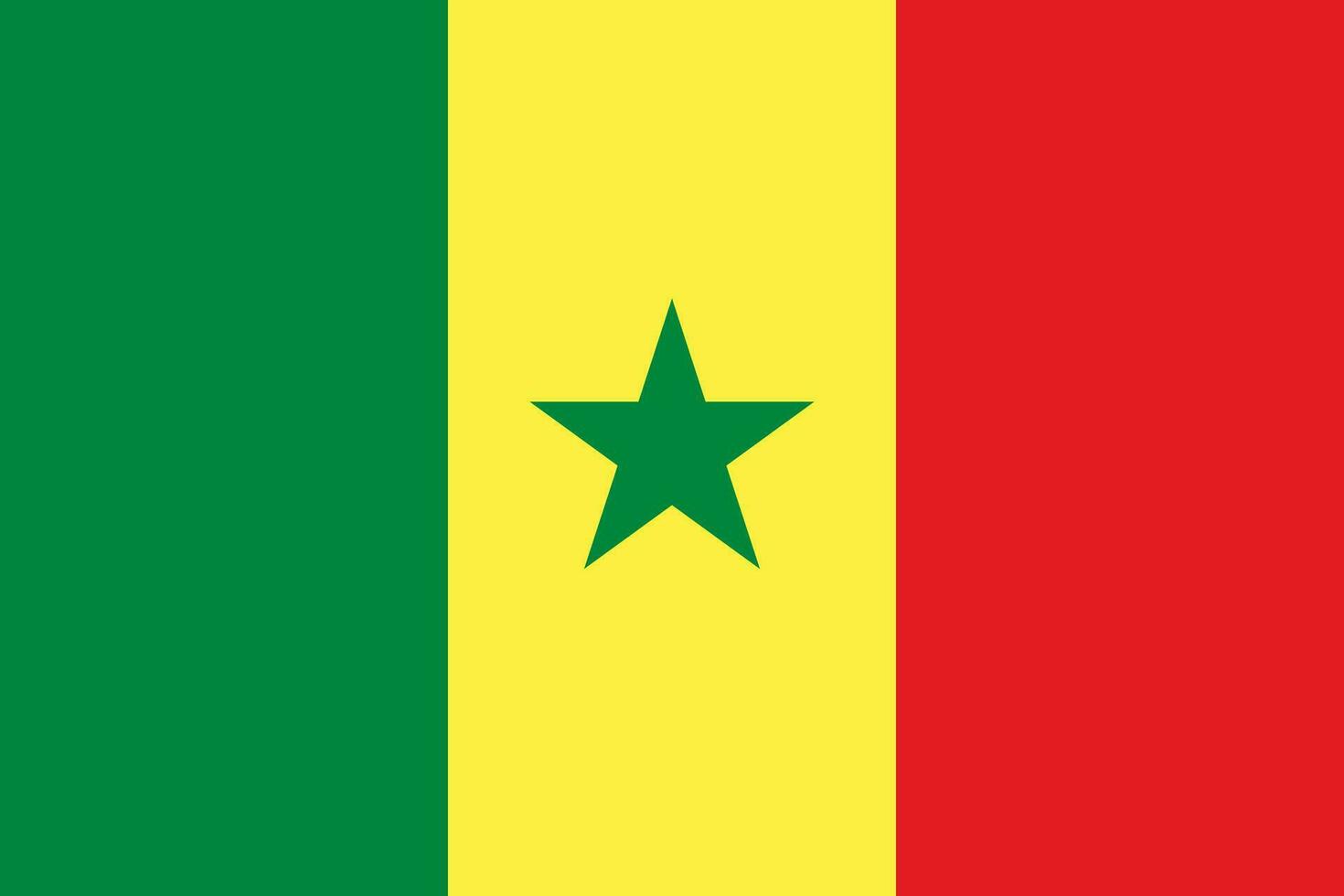 drapeau sénégal, couleurs officielles et proportion. illustration vectorielle. vecteur