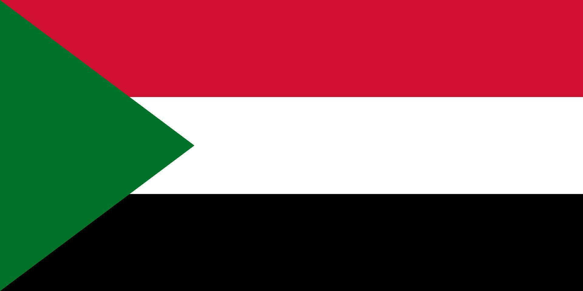 drapeau soudanais, couleurs officielles et proportion. illustration vectorielle. vecteur