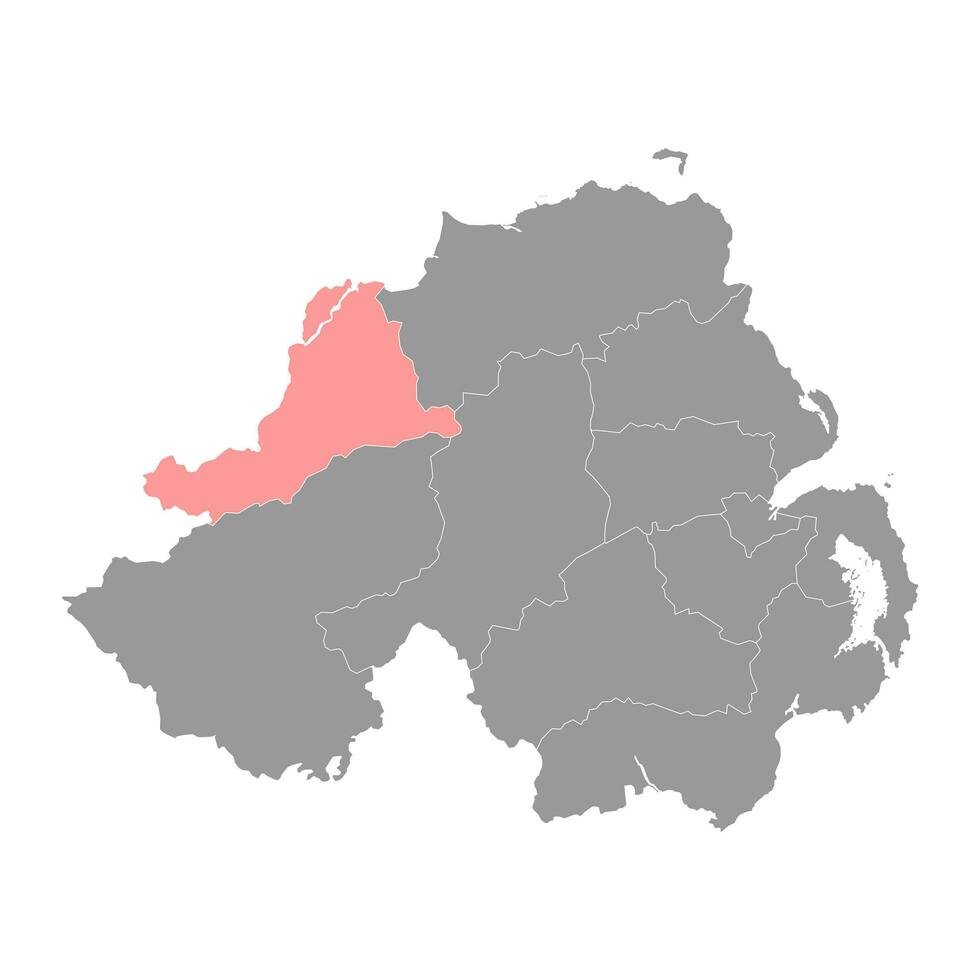derry ville et strabane carte, administratif district de nord Irlande. vecteur illustration.