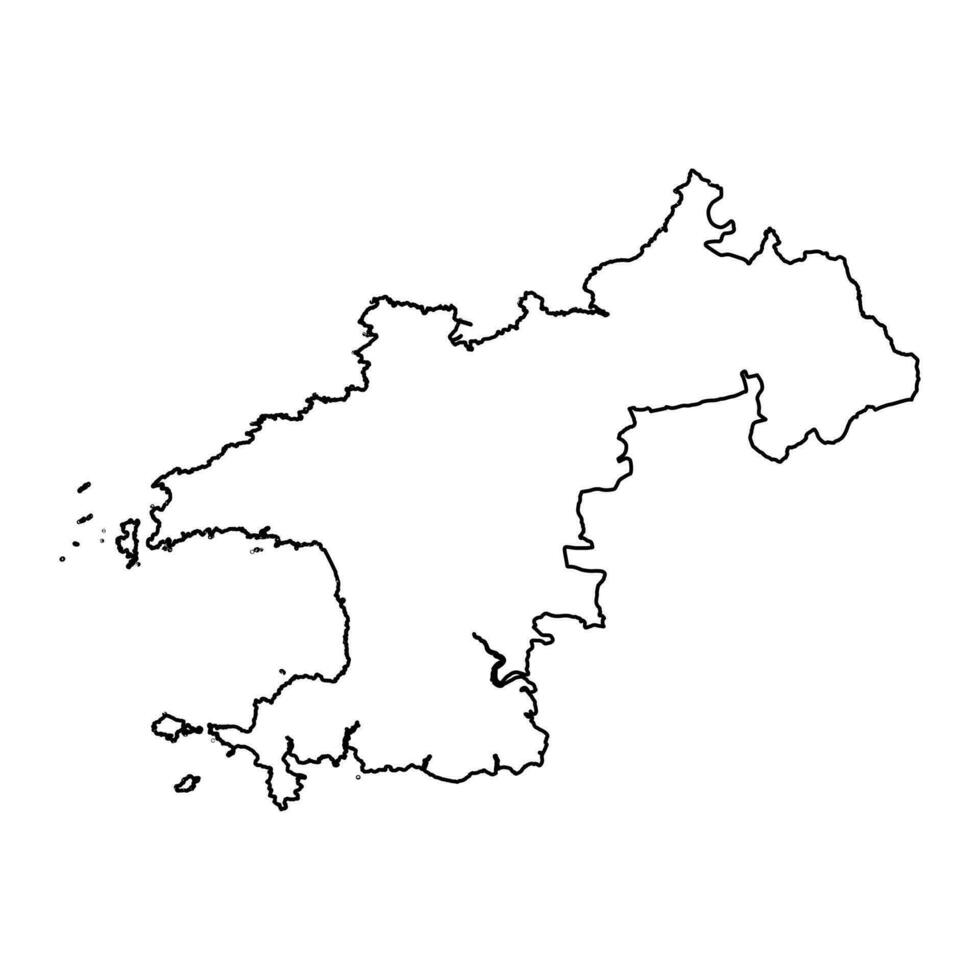 preseli Pembrokeshire carte, district de Pays de Galles. vecteur illustration.