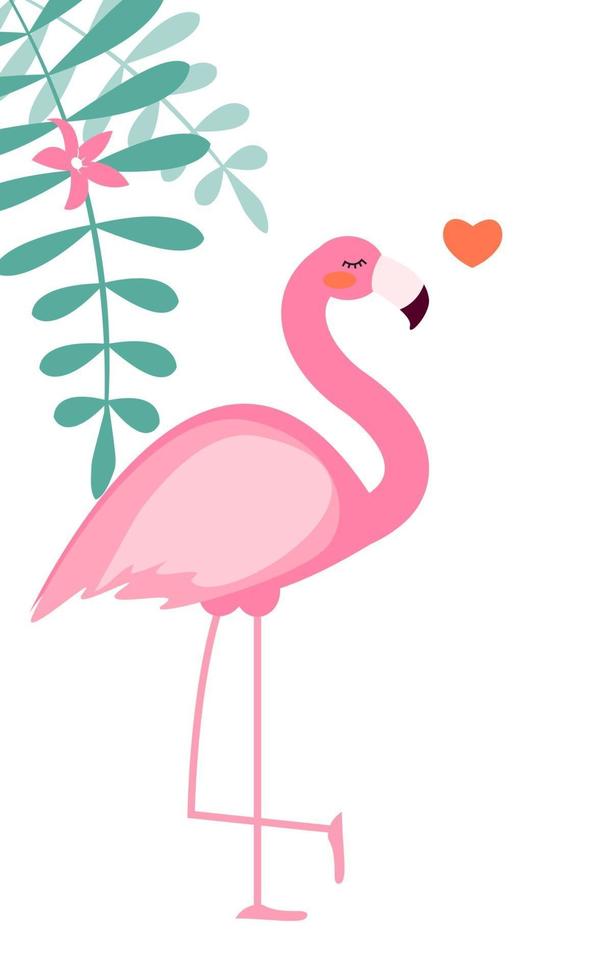 illustration vectorielle mignon flamant rose icône vecteur