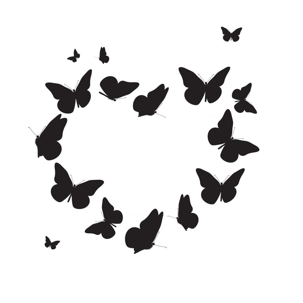 abstrait avec le symbole du coeur fabriqué à partir de papillon vecteur