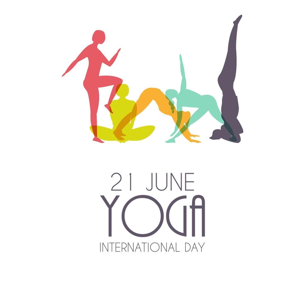 journée internationale de yoga 21 juin fond vecteur