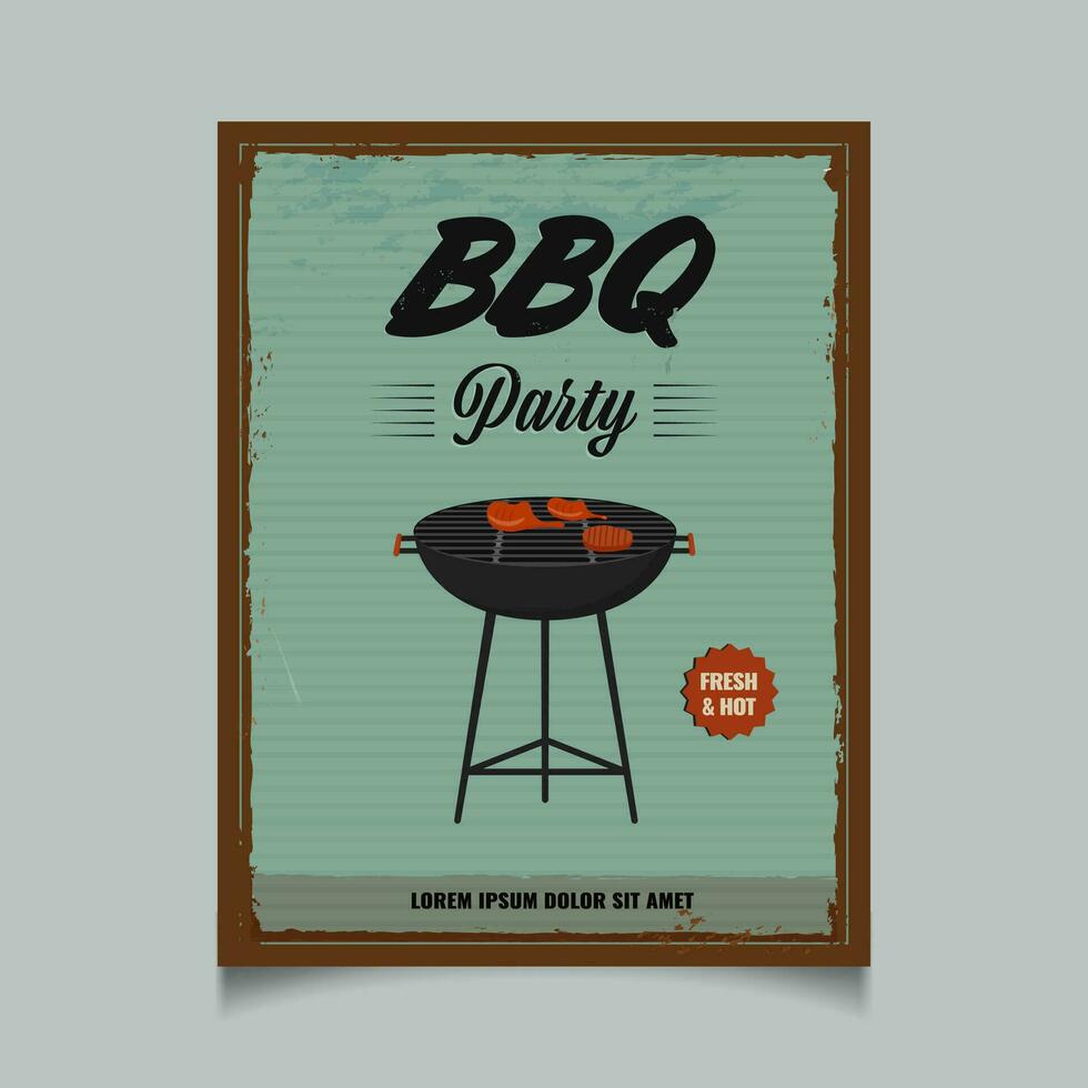 barbecue modèle ou menu conception avec espace pour votre texte vecteur
