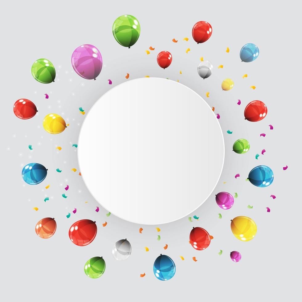 illustration vectorielle de couleur ballons brillants fond vecteur