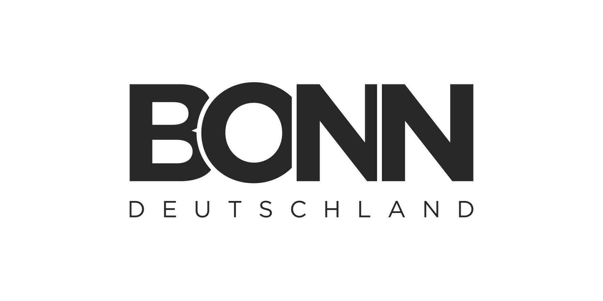 Bonn Allemagne, moderne et Créatif vecteur illustration conception avec le ville de Allemagne comme une graphique symbole et texte élément, ensemble contre une blanc arrière-plan, est parfait pour Voyage bannières