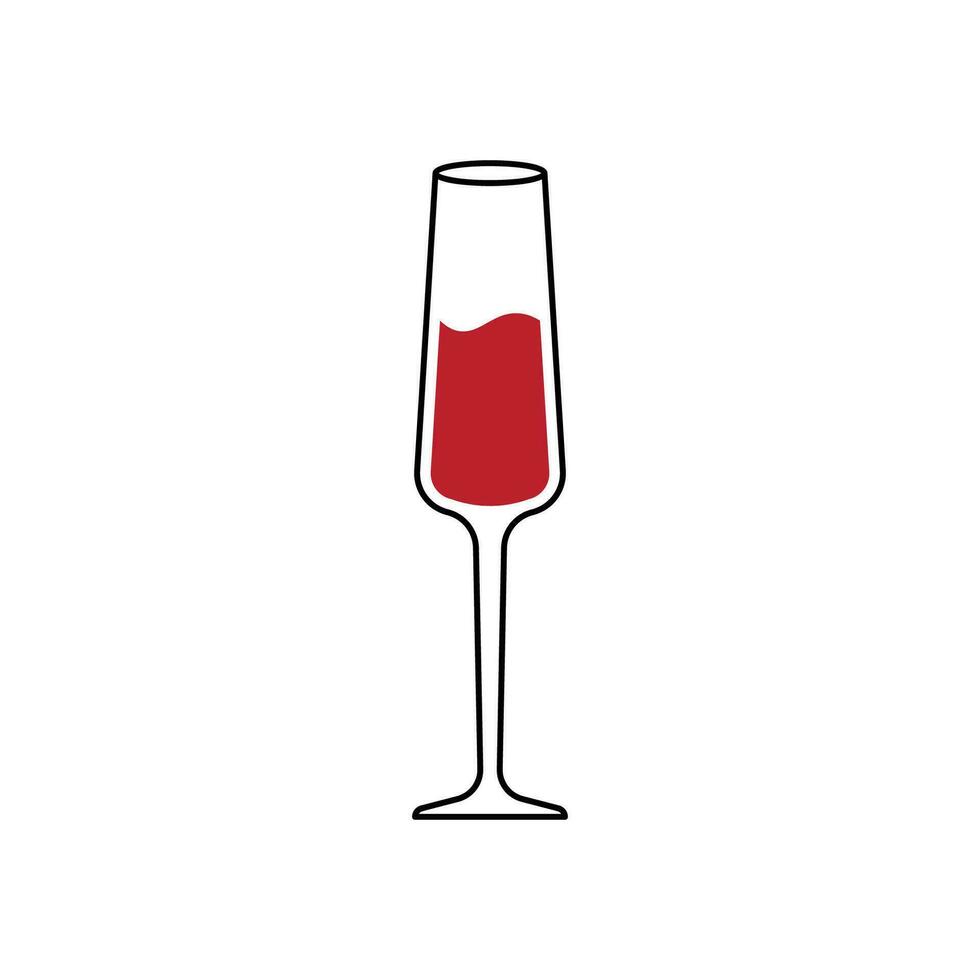 rouge du vin verre icône isolé sur blanc Contexte vecteur