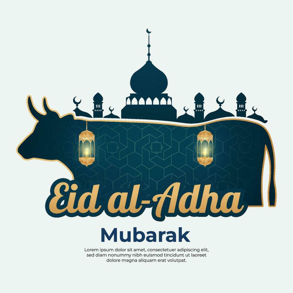 eid Al adha mubarak illustration modèle. réaliste islamique mubarak Festival fête. vecteur