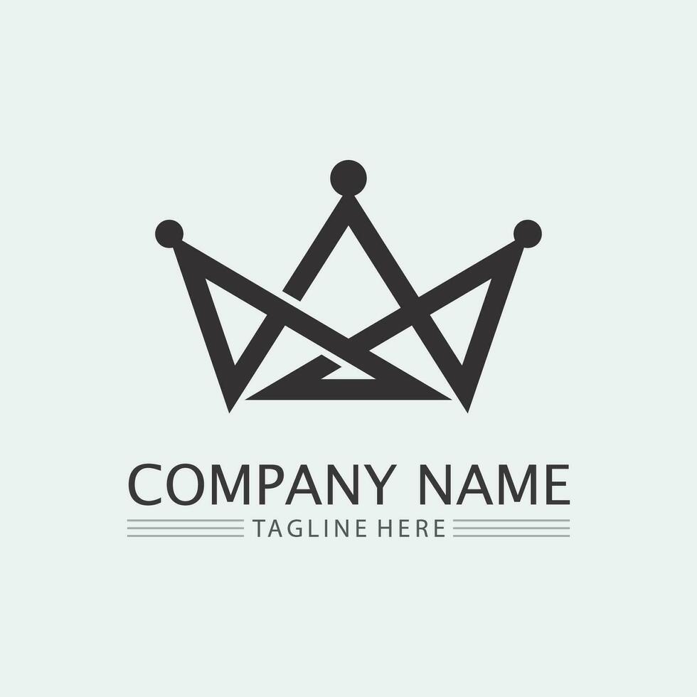 couronne logo et reine, Roi logo modèle de conception vecteur illustration