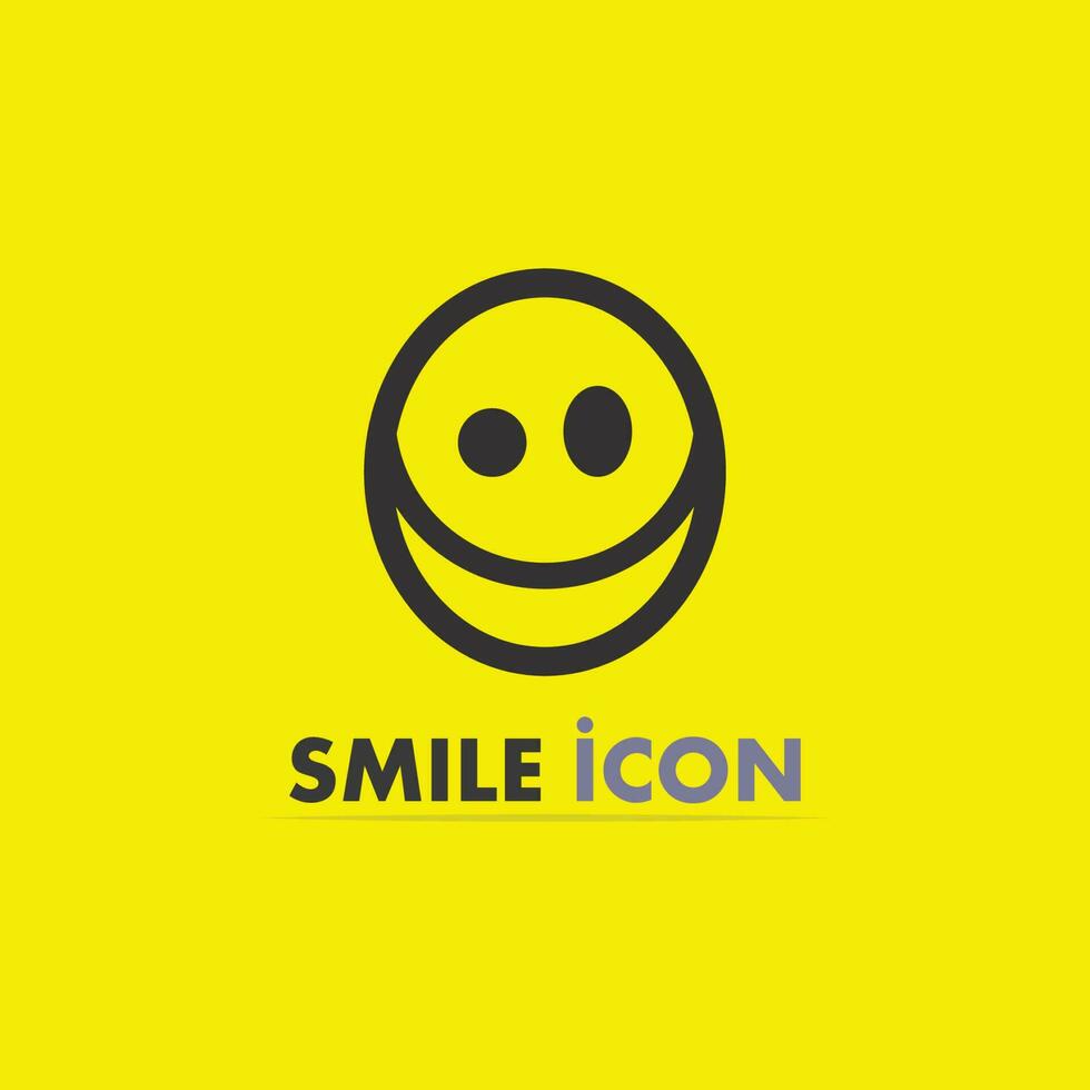 icône de sourire, sourire, conception de vecteur de logo entreprise d'émoticône heureuse, conception drôle et bonheur d'emoji de vecteur