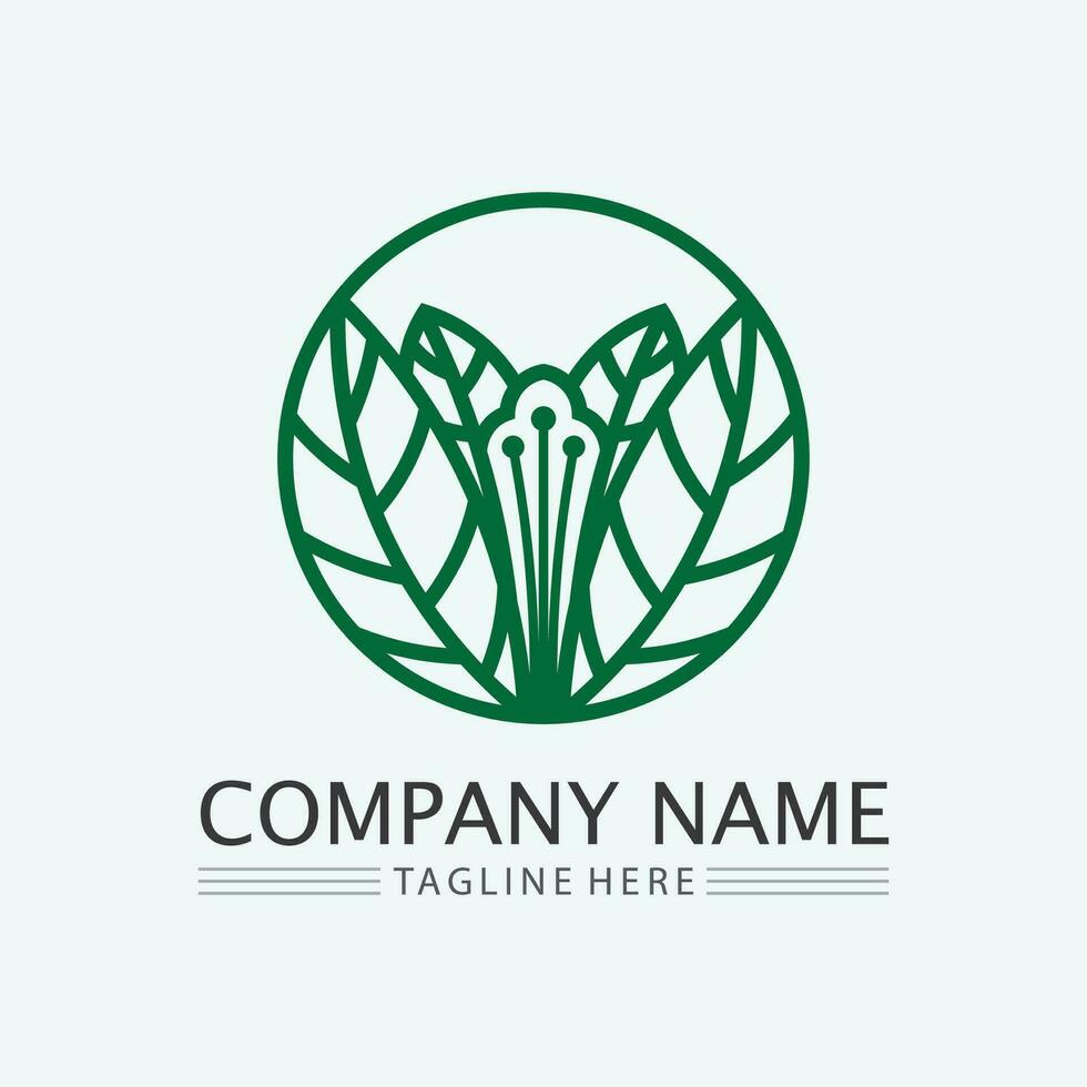 vecteur de conception de logo de feuille pour le modèle de symbole de nature modifiable, icône de vecteur d'élément de nature d'écologie de logo de feuille verte.