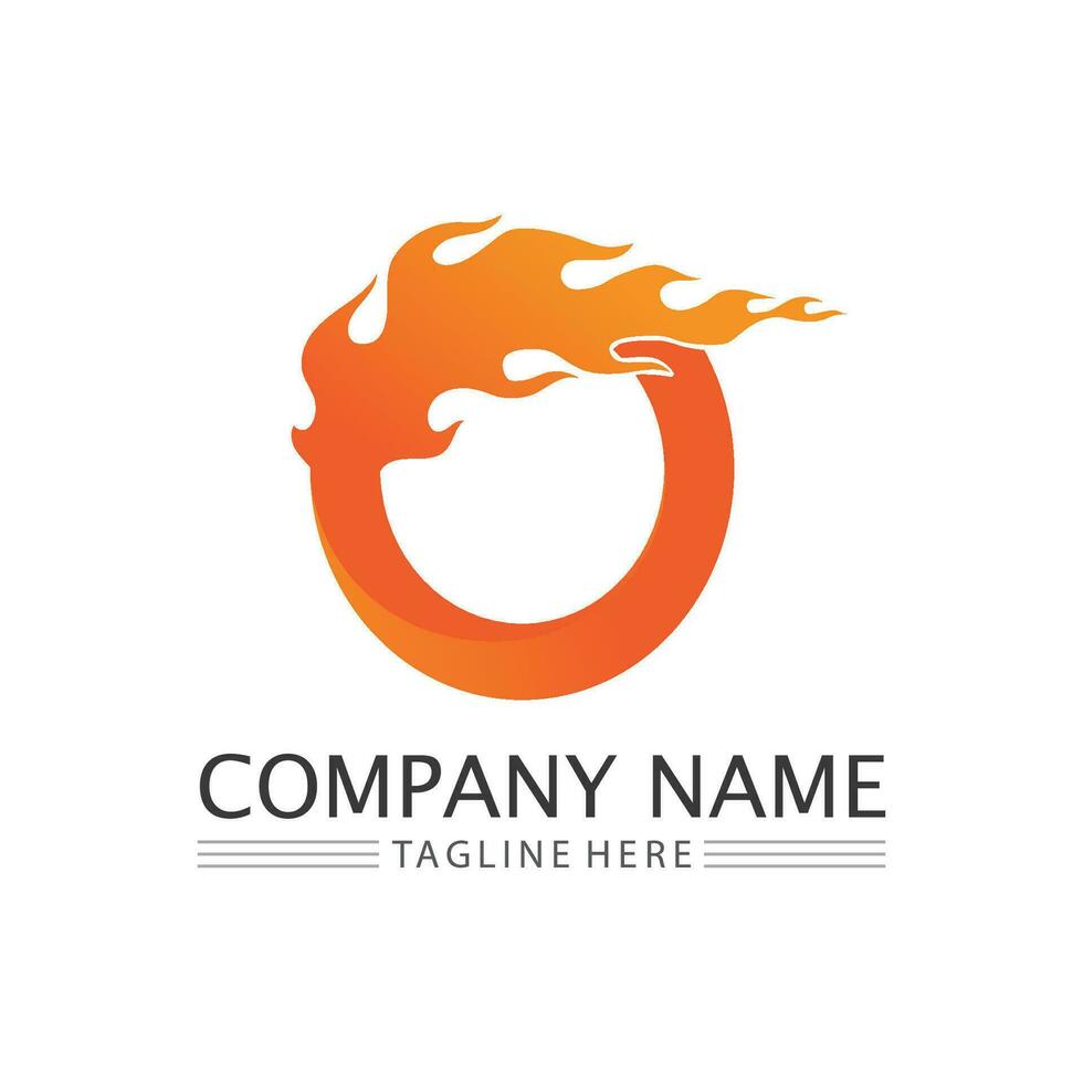 modèle de conception de feu flamme logo icône vector