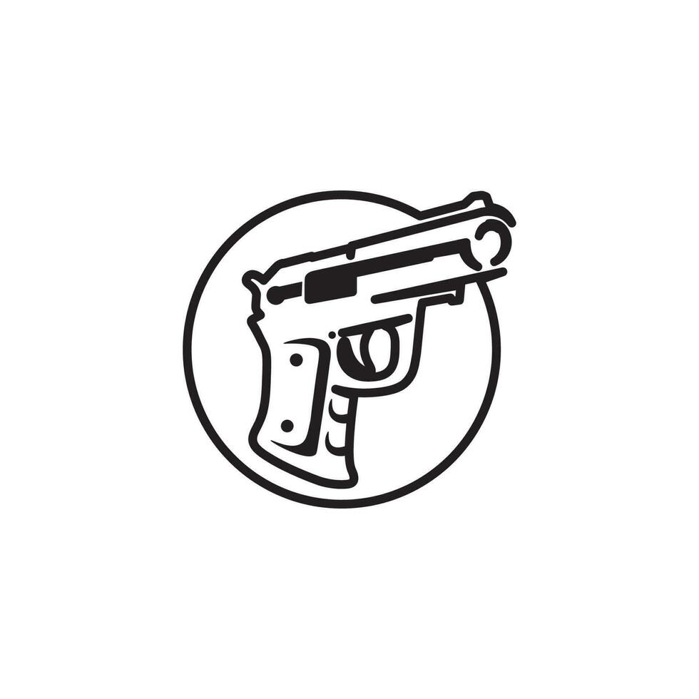 logo d'arme à feu et soldat de l'armée tir de tireur d'élite vector illustration de conception revolver de tir militaire