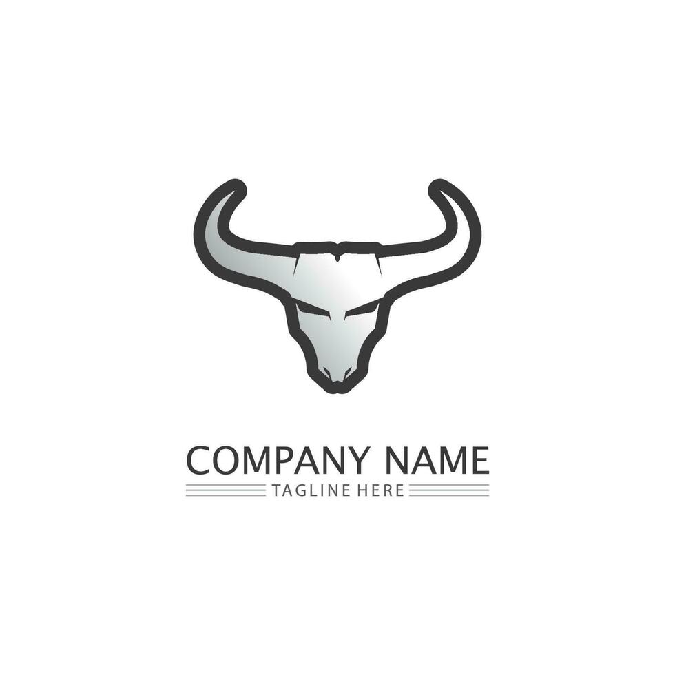 taureau buffle tête vache animal mascotte logo design vecteur pour sport corne buffle animal mammifères tête logo sauvage matador