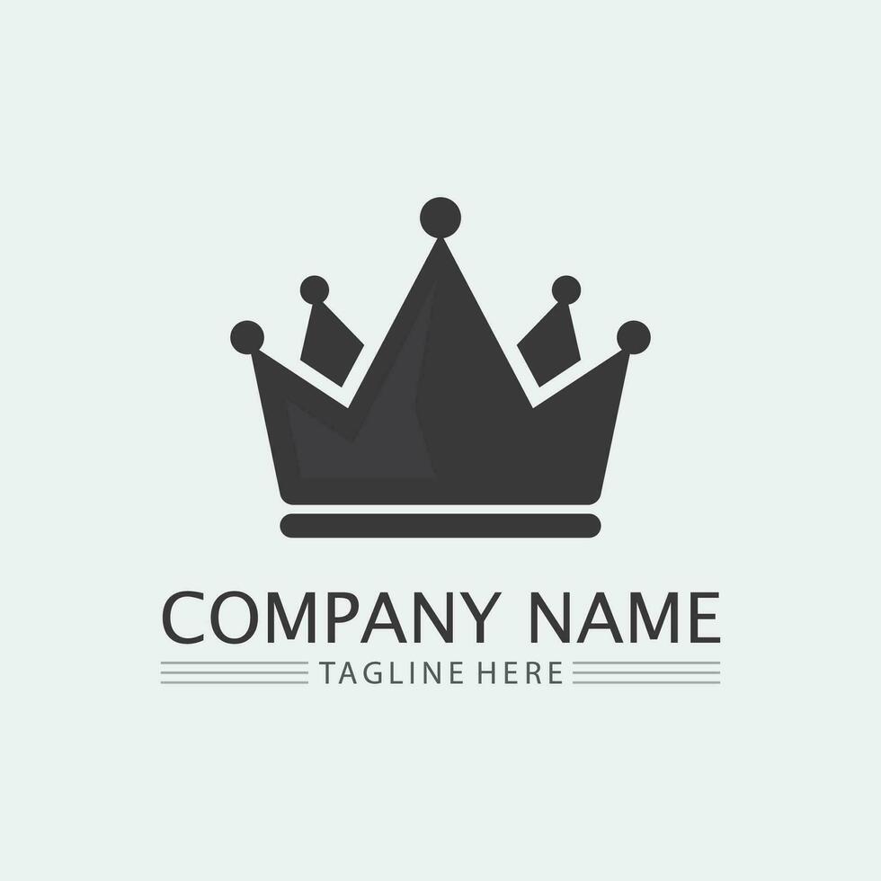 couronne logo et reine, Roi logo modèle de conception vecteur illustration