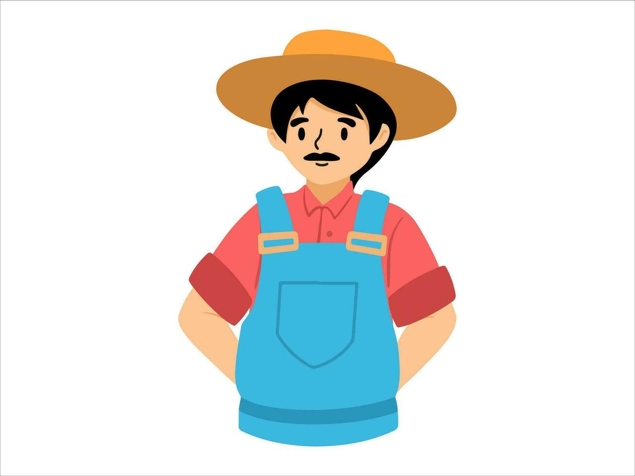 personnage gens agriculteur portant uniforme vecteur