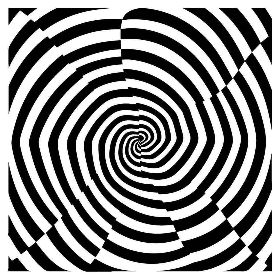 optique illusion, noir et blanc spirale, abstrait vecteur icône