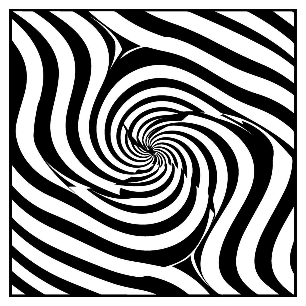 optique illusion, noir et blanc spirale, abstrait vecteur icône