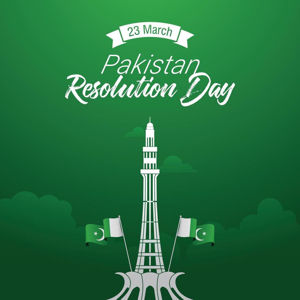 flyer bannière pakistan résolution jour célébration vecteur