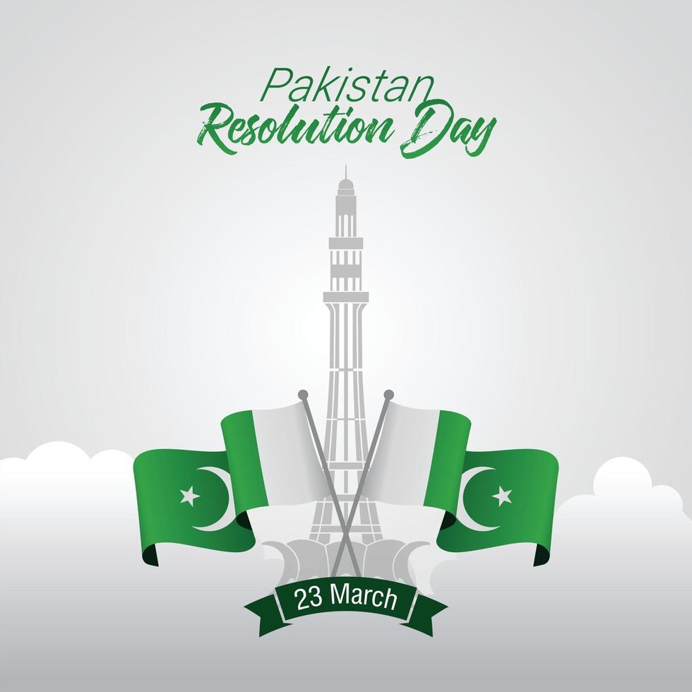 flyer bannière pakistan résolution jour célébration vecteur