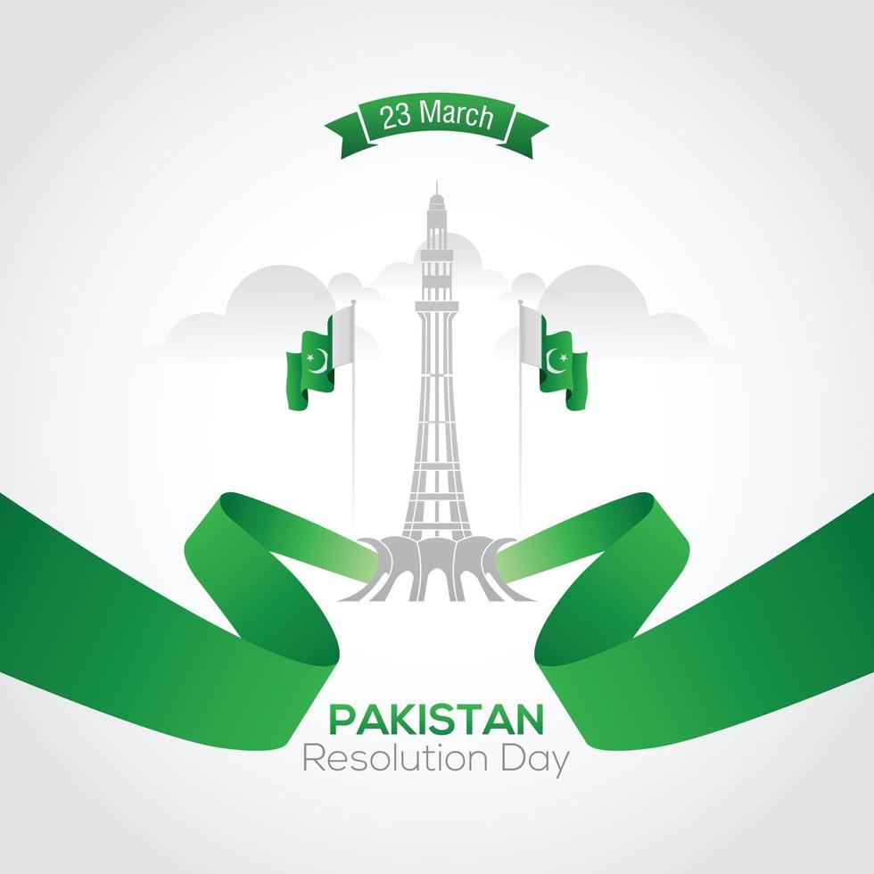 flyer bannière pakistan résolution jour célébration vecteur