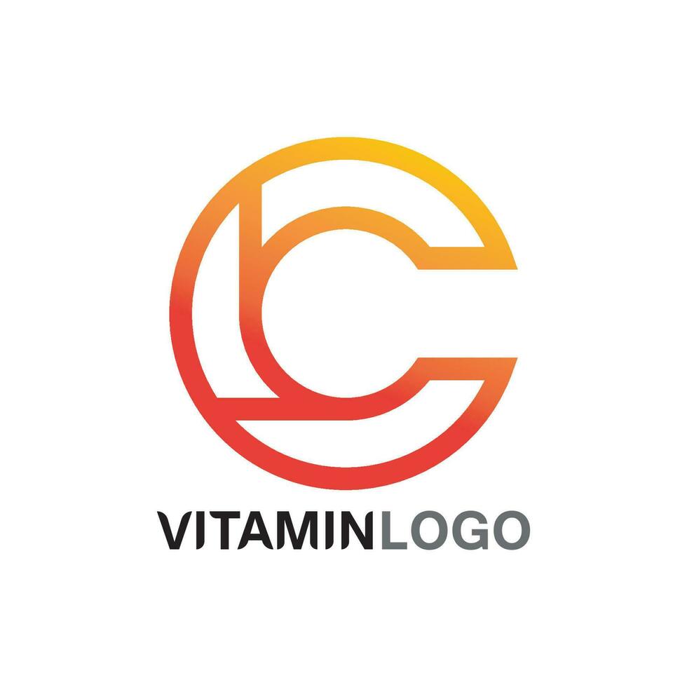 vitamine c logo vecteur conception vecteur icône santé nutrition