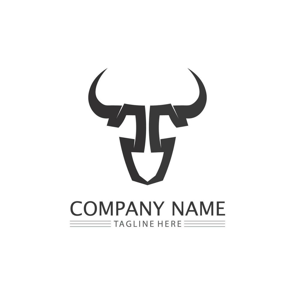 taureau buffle tête vache animal mascotte logo design vecteur pour sport corne buffle animal mammifères tête logo sauvage matador