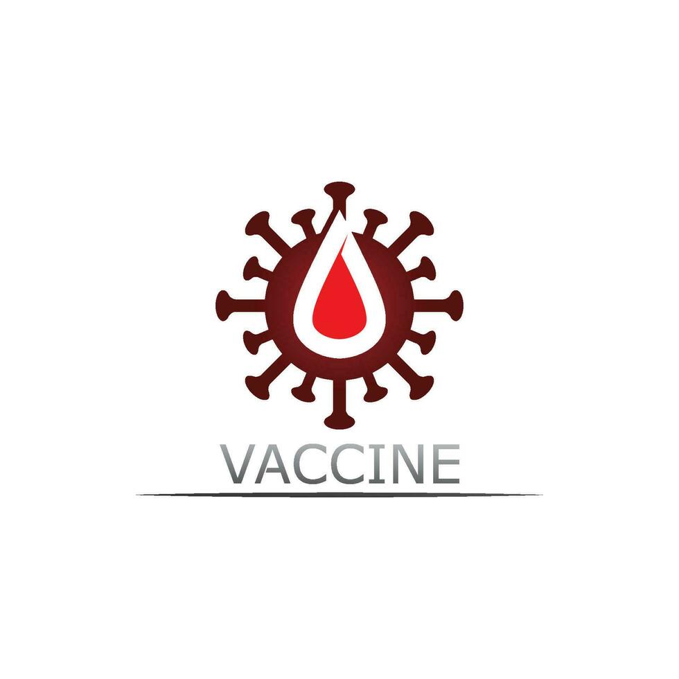 vaccin logo médical vecteur vaccin antibiotique vaccin virus, conception et illustration pour les soins de santé