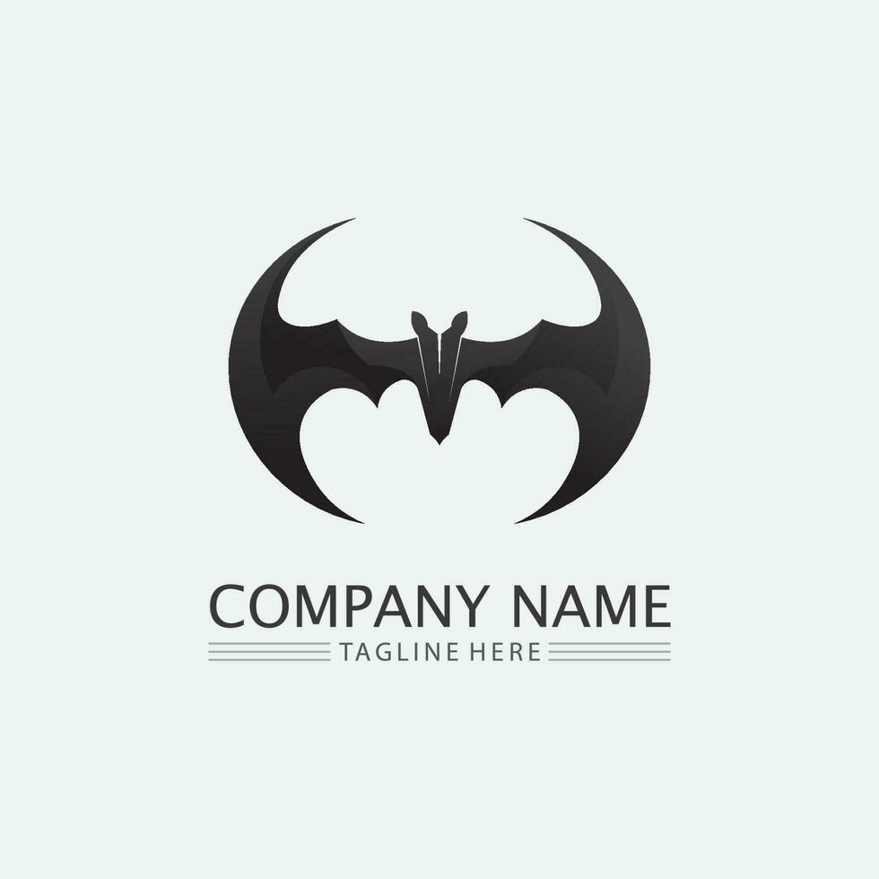 chauve souris logo animal et vecteur, ailes, noir, halloween, vampire, gothique, illustration, conception icône chauve-souris vecteur