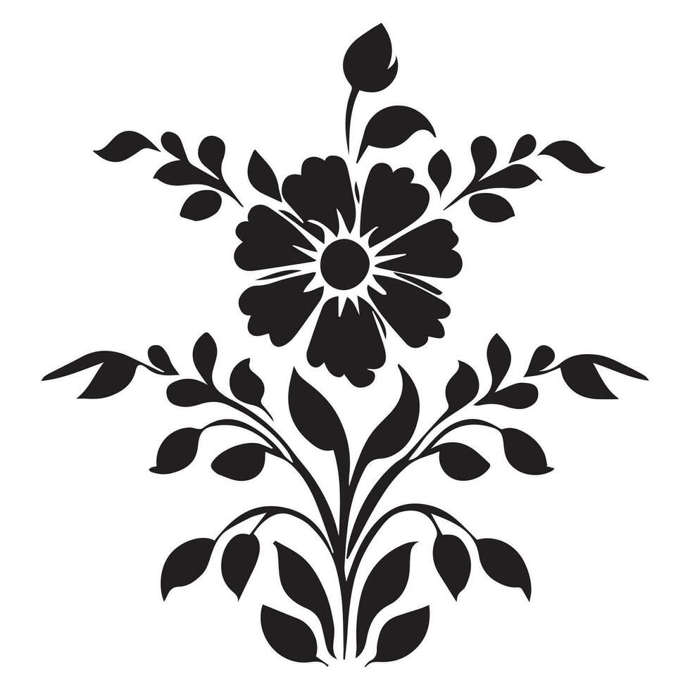 floral fleur conception vecteur illustration noir Couleur