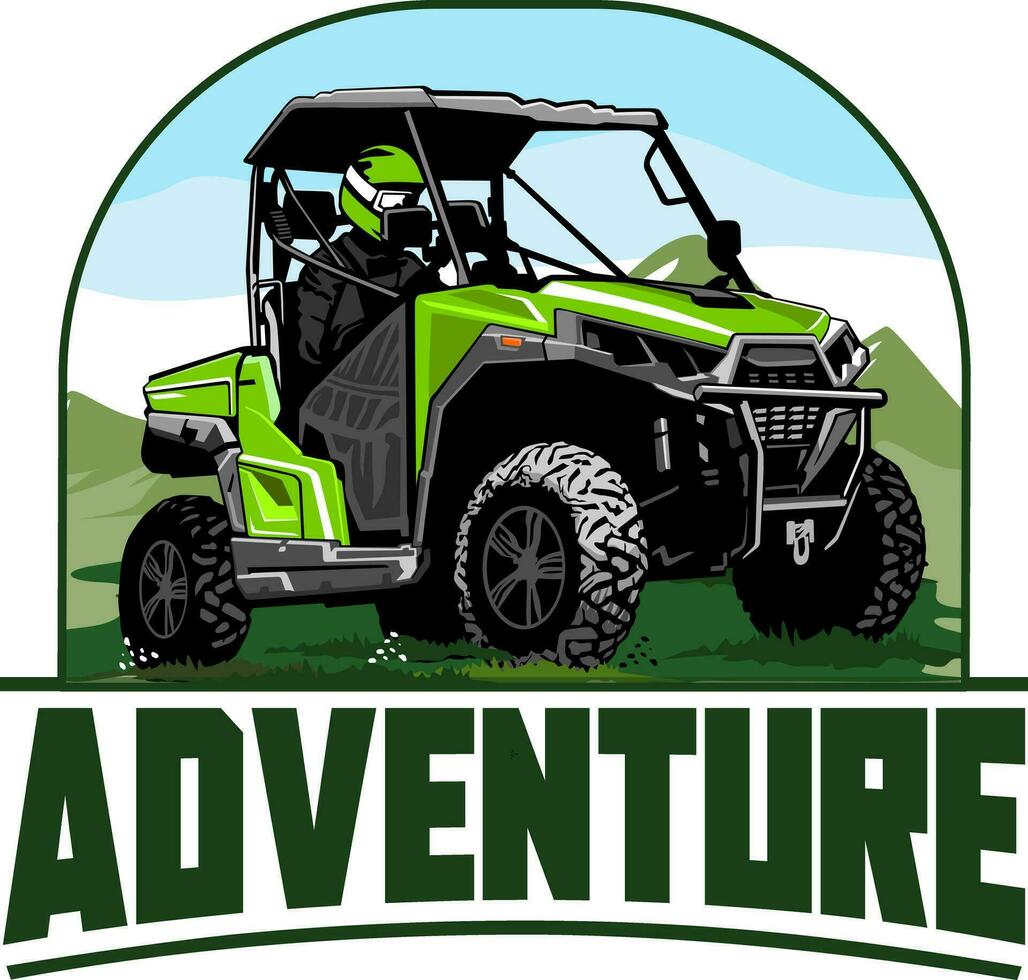 vecteur de conception de logo de club social utv offroading