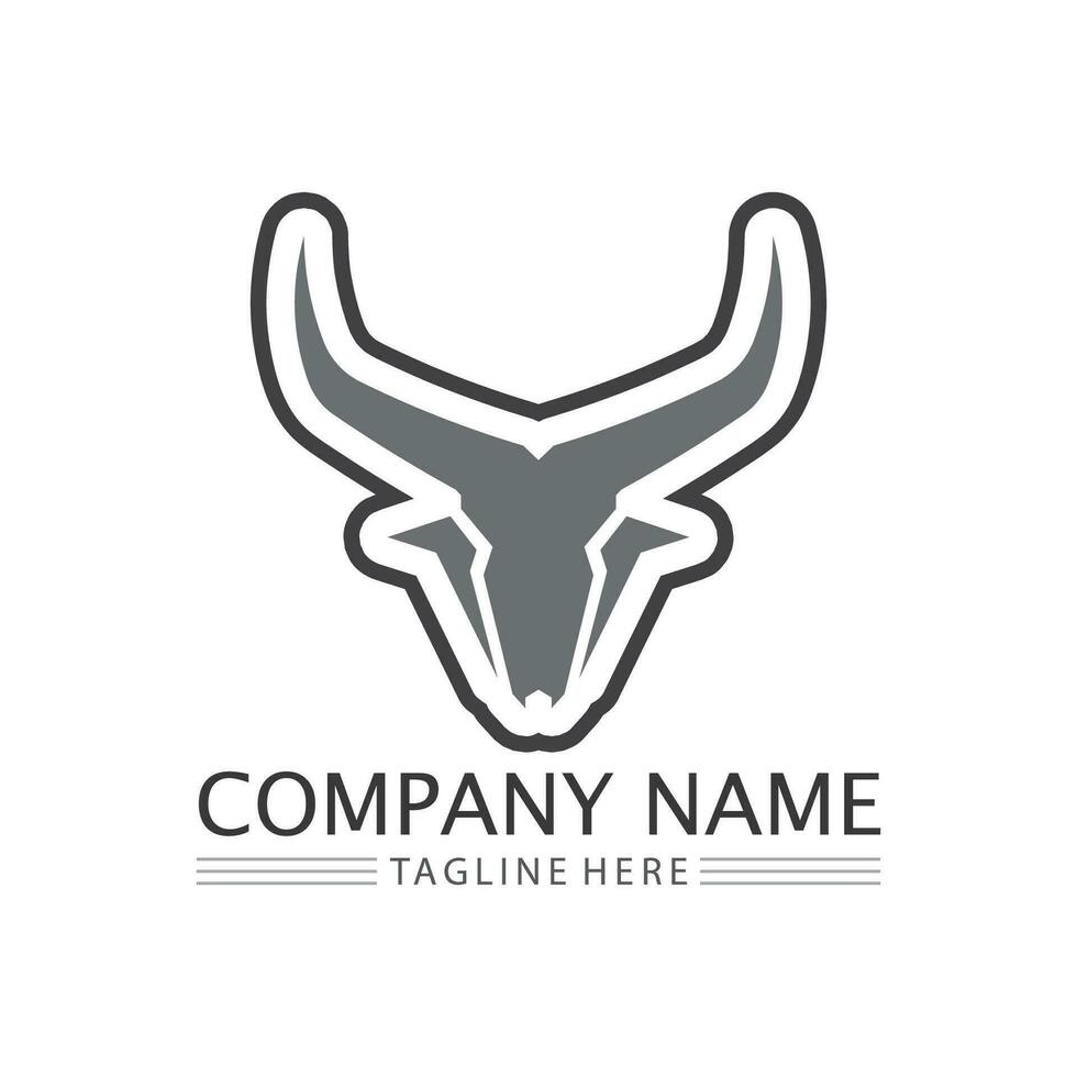 taureau logo et klaxon symboles vache vecteur modèle Icônes app
