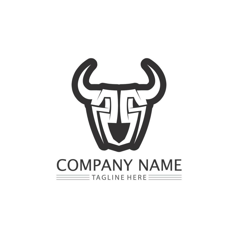 taureau buffle tête vache animal mascotte logo design vecteur pour sport corne buffle animal mammifères tête logo sauvage matador