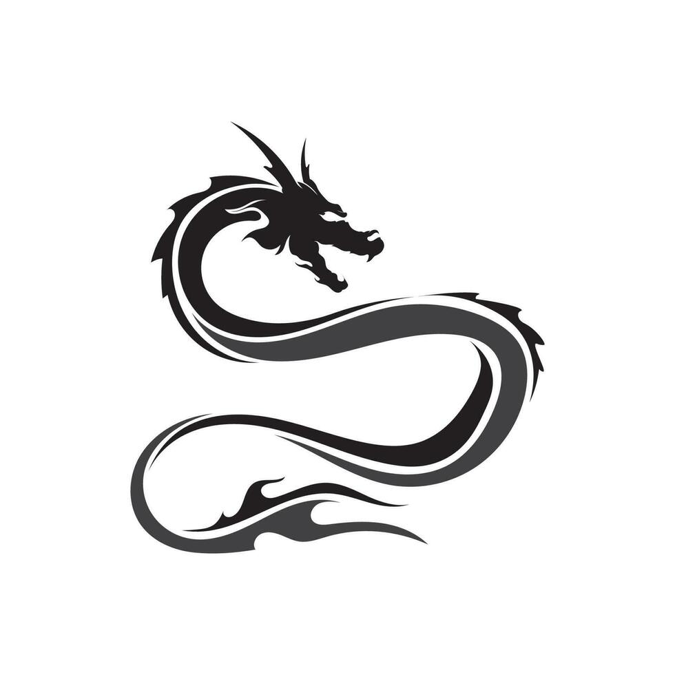 tête de dragon plat couleur logo modèle illustration vectorielle vecteur