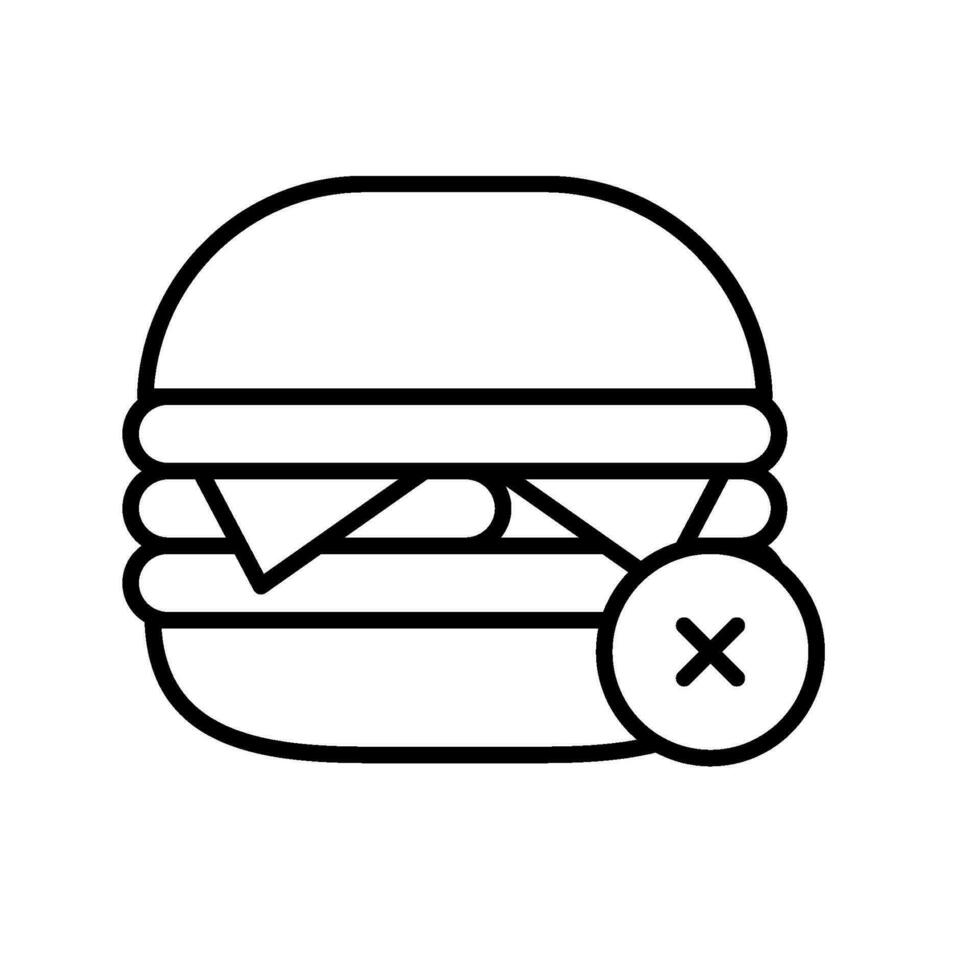 gourmet Burger grillé Viande et fromage ligne isolé icône vecteur