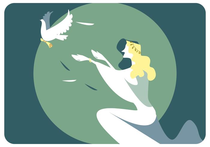 Vecteur d'oiseau femme et paix