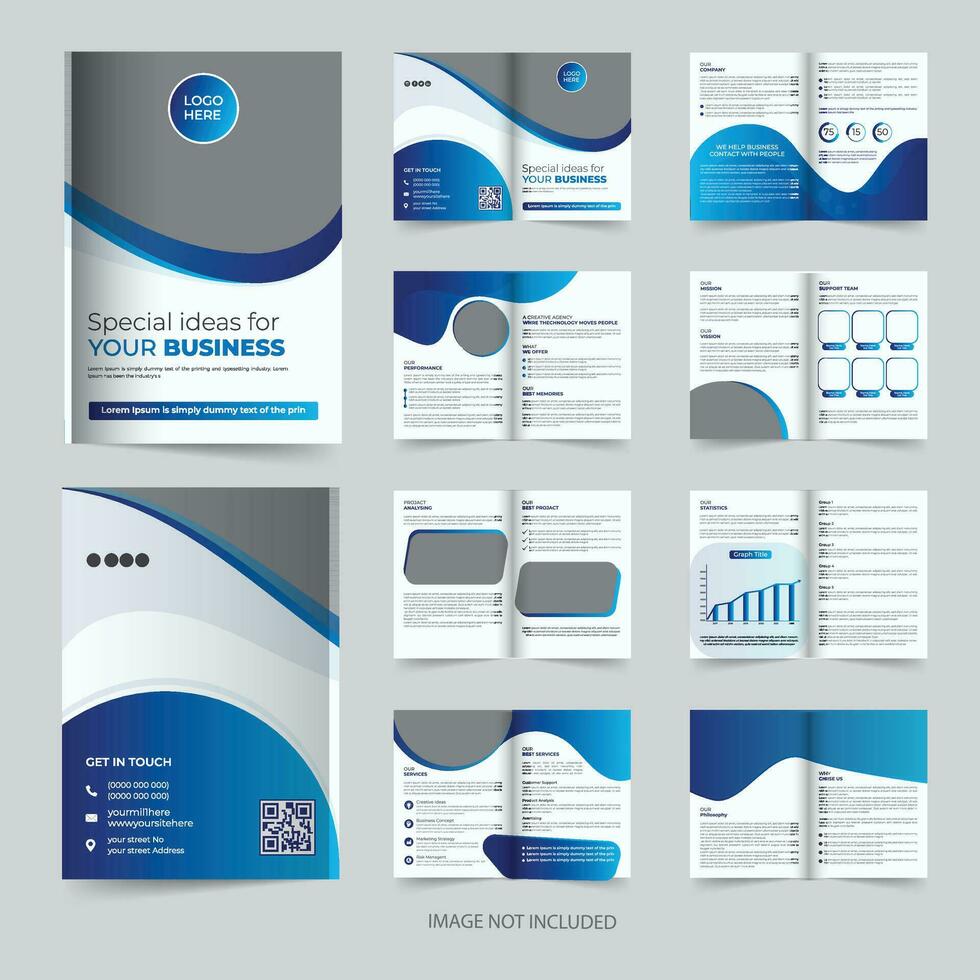 entreprise affaires entreprise profil 16 pages brochure modèle conception vecteur