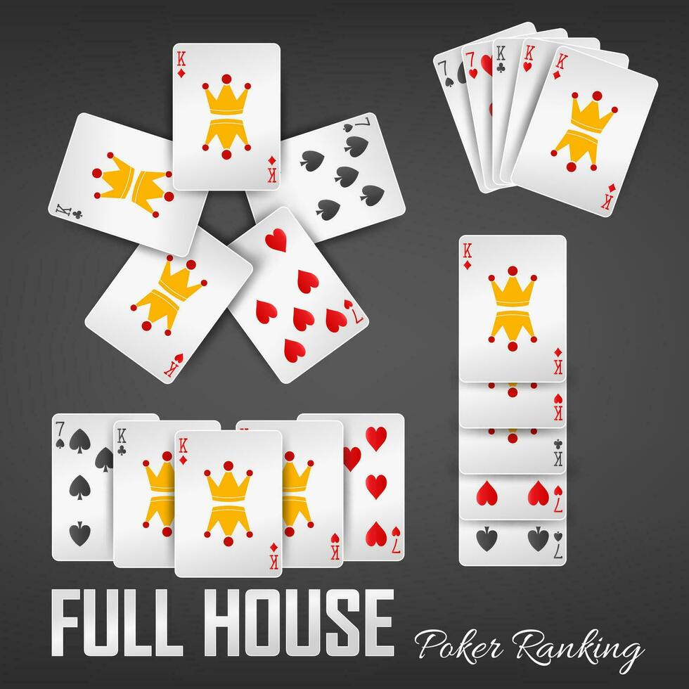 plein maison poker classement casino ensembles, vecteur illustration