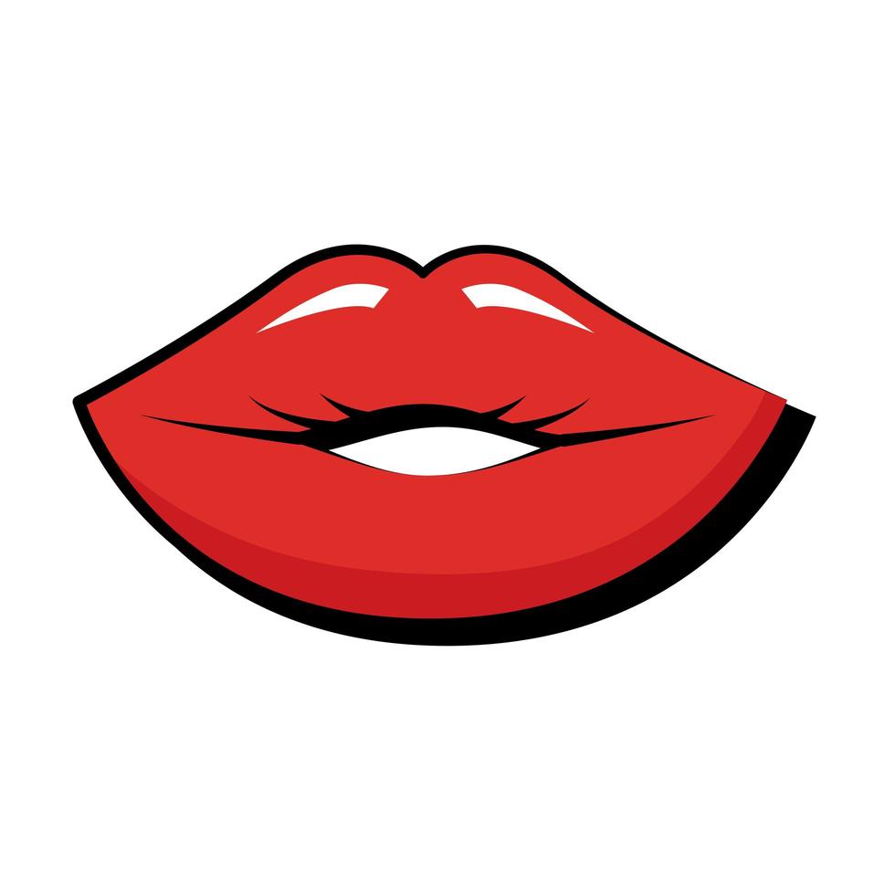sexi lèvres féminines style plat pop art vecteur