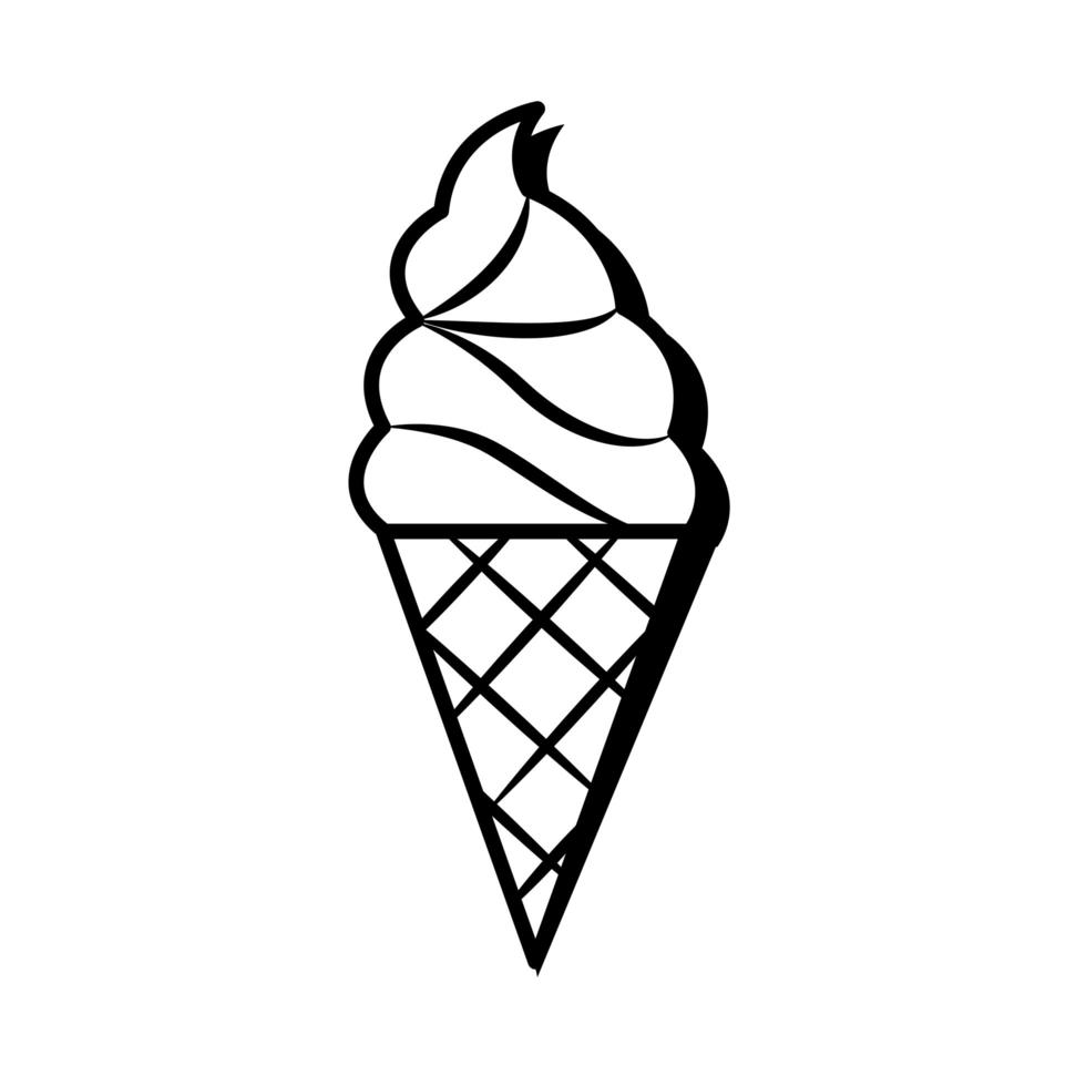 style de ligne pop art crème glacée vecteur