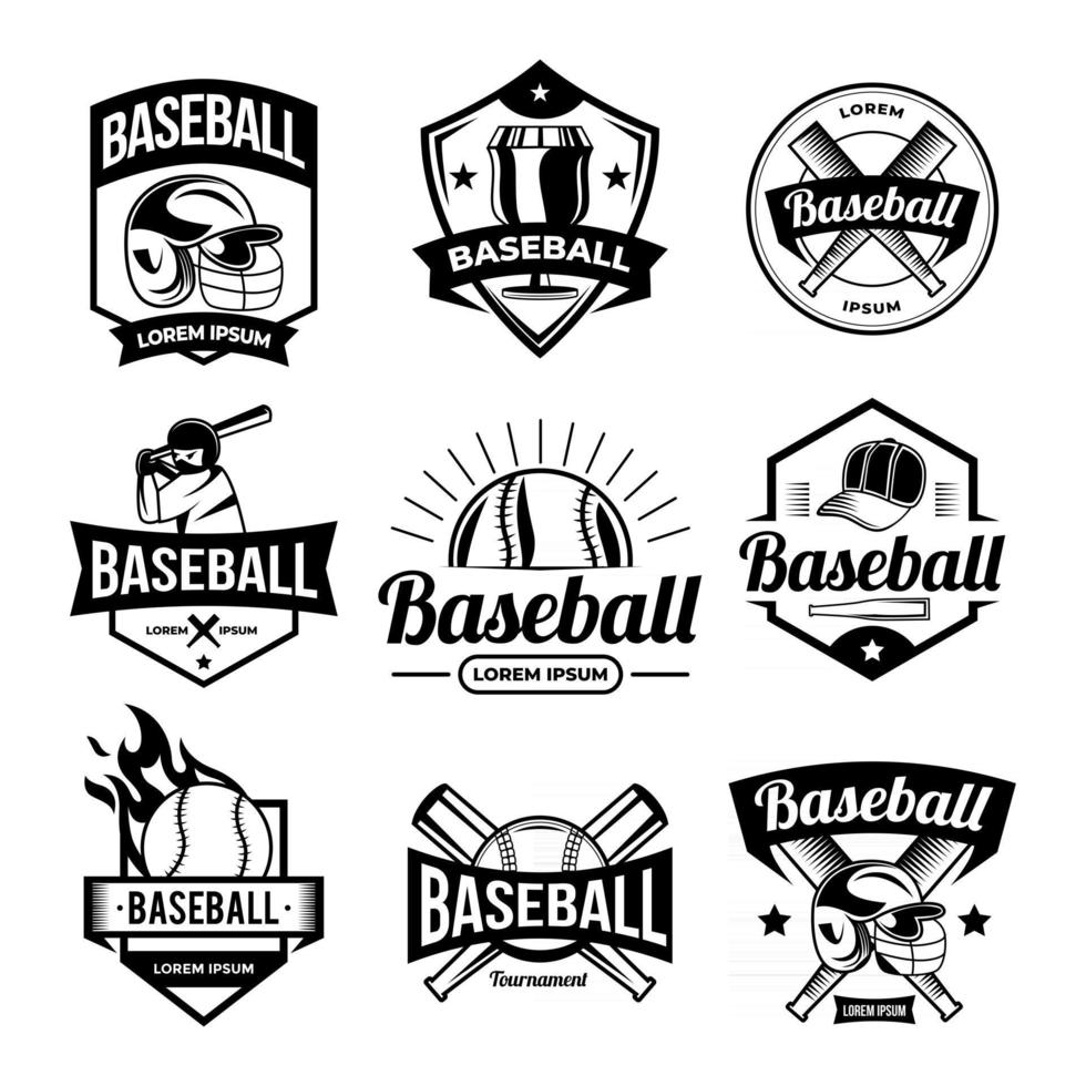 collection de modèles de badge de baseball vecteur