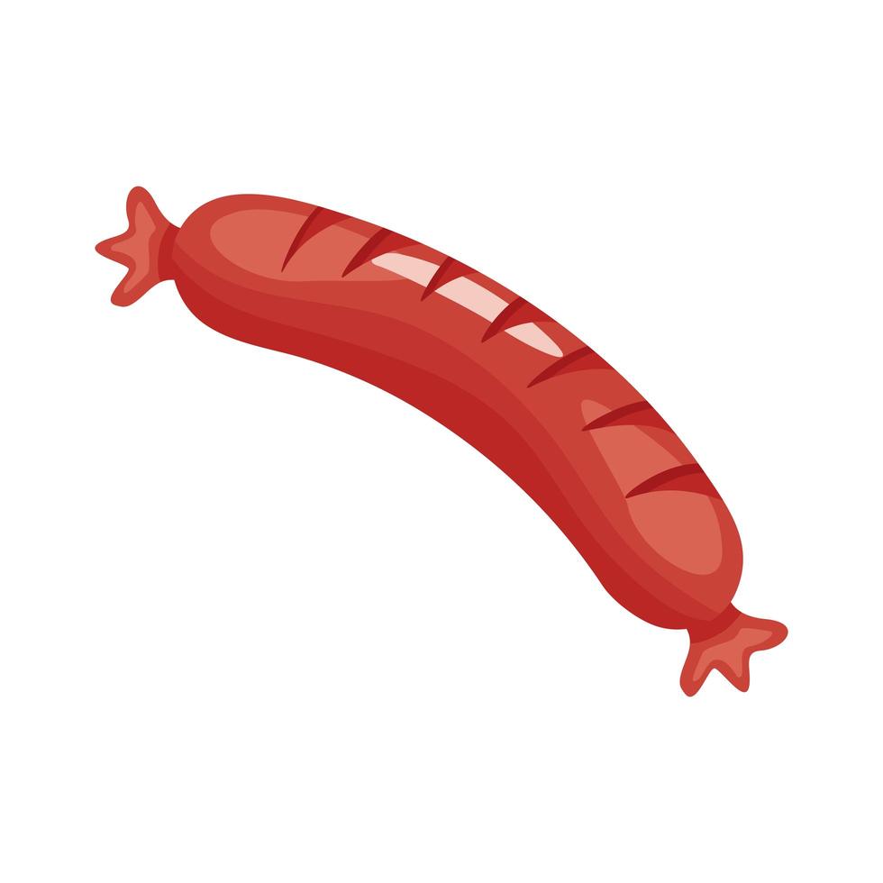 icône de style détaillé de viande de saucisse vecteur