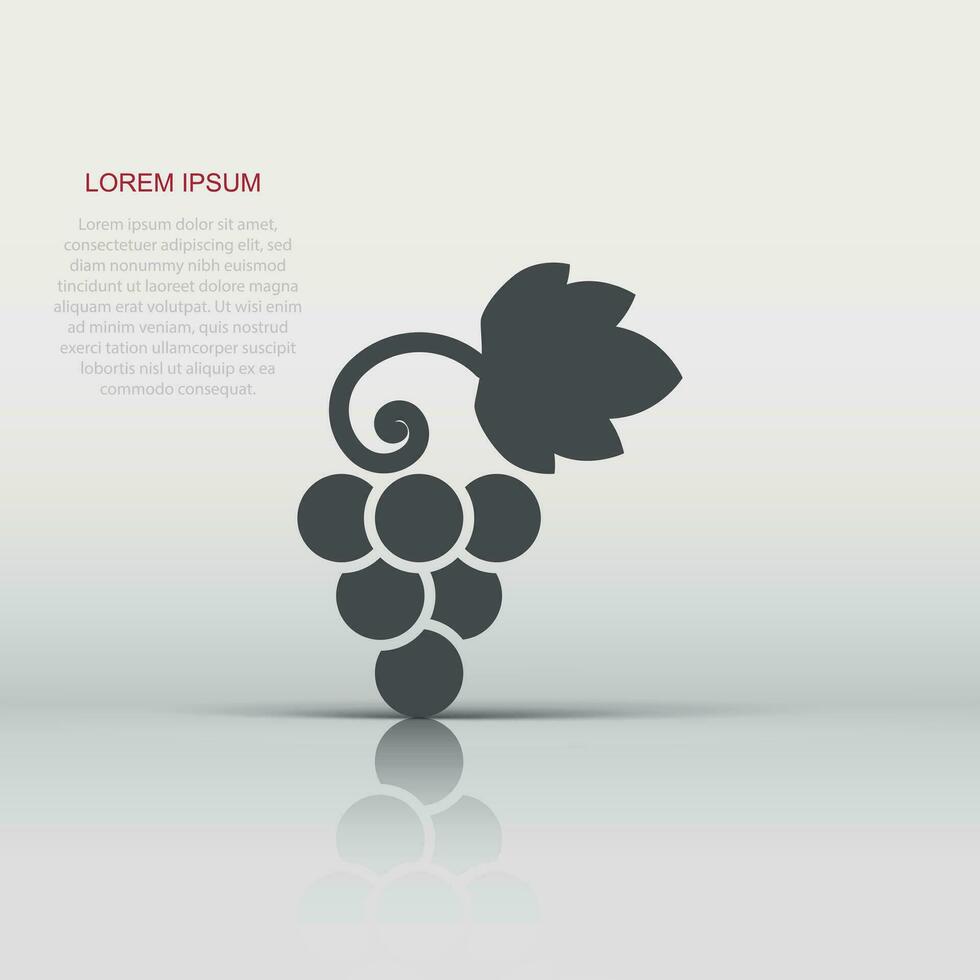 grain de raisin des fruits signe icône dans plat style. vigne vecteur illustration sur blanc isolé Contexte. du vin les raisins affaires concept.