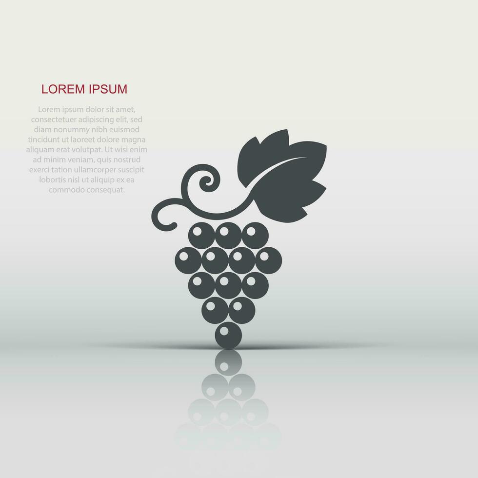 grain de raisin des fruits signe icône dans plat style. vigne vecteur illustration sur blanc isolé Contexte. du vin les raisins affaires concept.