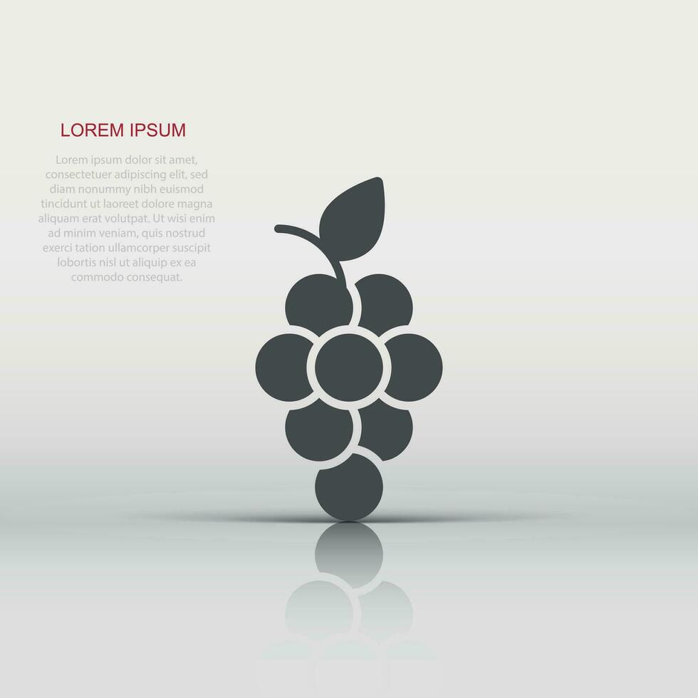 grain de raisin des fruits signe icône dans plat style. vigne vecteur illustration sur blanc isolé Contexte. du vin les raisins affaires concept.