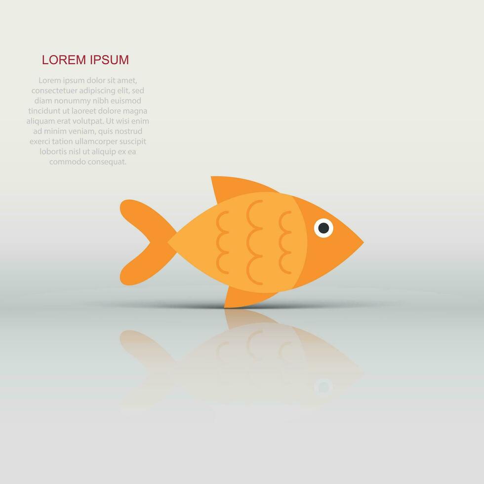 poisson signe icône dans plat style. poisson rouge vecteur illustration sur blanc isolé Contexte. Fruit de mer affaires concept.