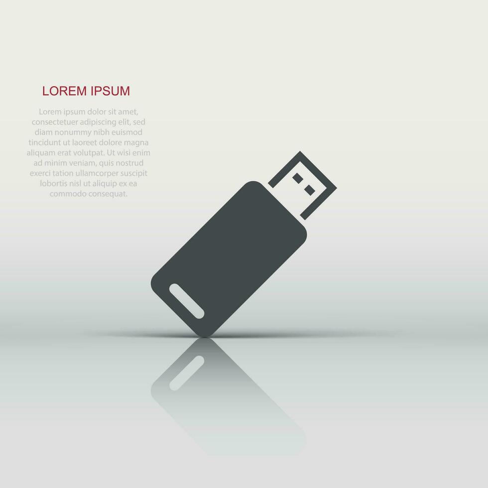 USB conduire icône dans plat style. éclat disque vecteur illustration sur blanc isolé Contexte. numérique Mémoire affaires concept.