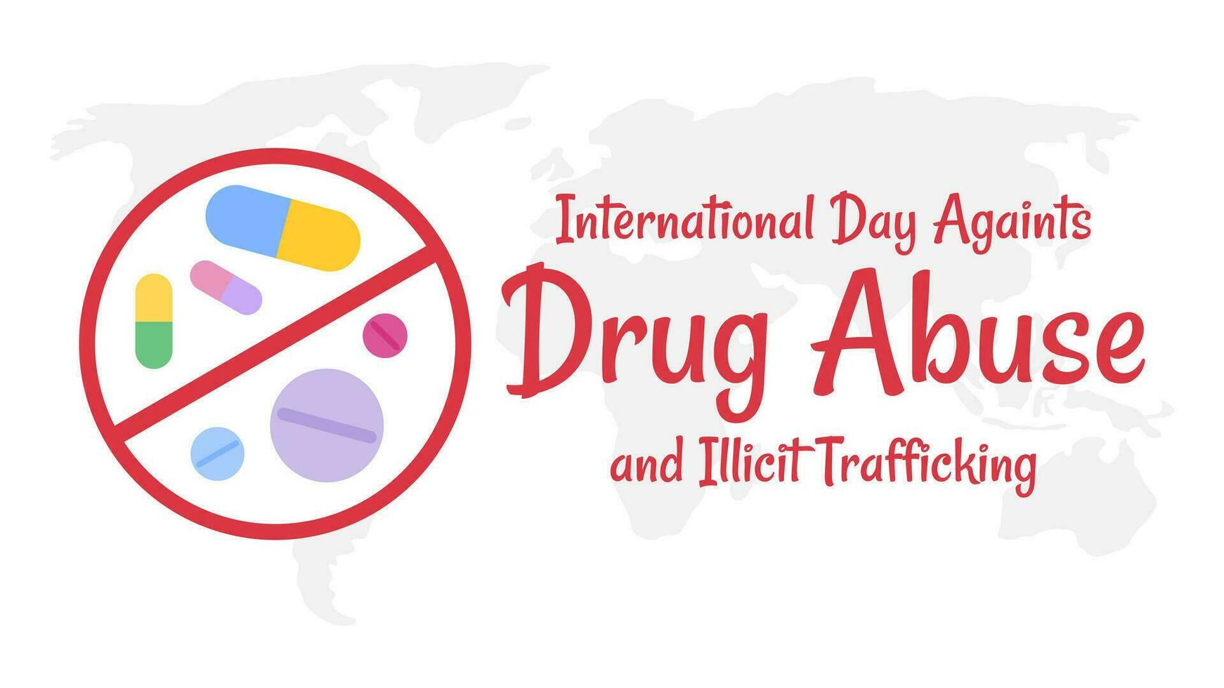international journée contre drogue abuser de et illicite trafic affiche dans plat conception vecteur